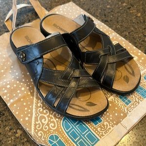 Romika Ibiza 99 Leather Slip-On Slide Sandals, black, size 40/9.5/10